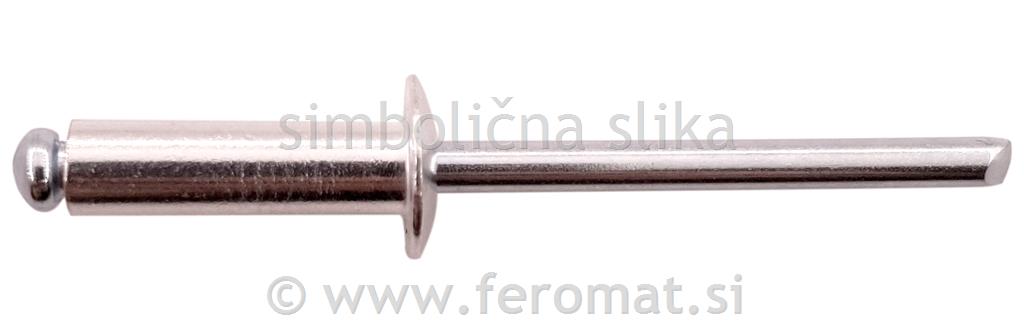 Kovica, alu/alu. ploščata glava