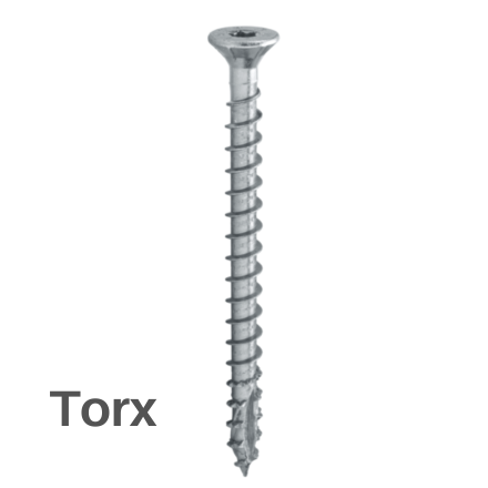 Ugrezna glava, polni navoj, Belo pocinkan - Torx