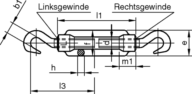 Napenjalec kavelj - kavelj - DIN 1480 - Cinkan