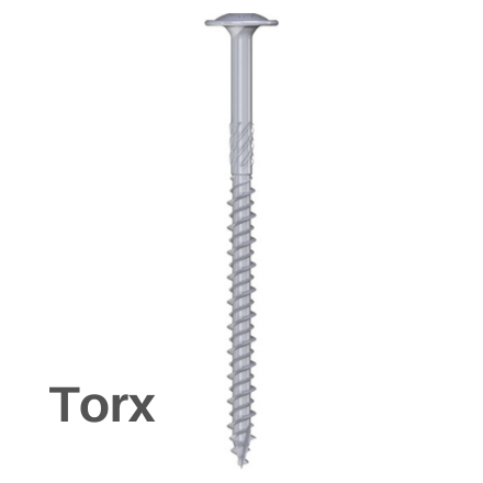 Široka glava, delni navoj, Belo pocinkan - Torx