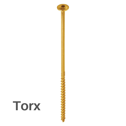 Schmid - StarDrive GPR, široka glava, delni navoj, Rumeno pocinkan - Torx