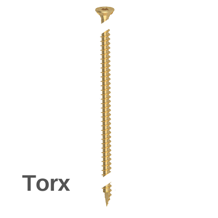 Schmid - RAPID, ugrezna glava, polni navoj, Rumeno pocinkan - Torx